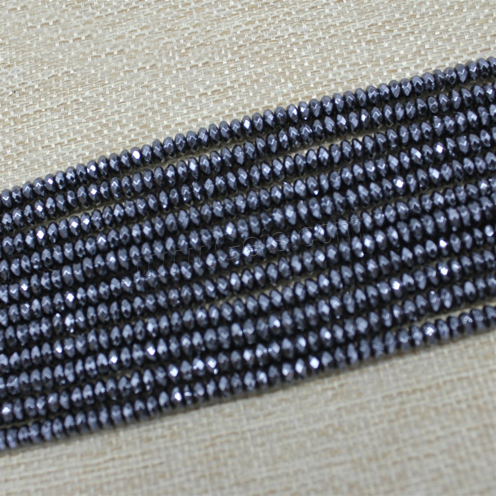 Hämatit Perle, verschiedene Größen vorhanden & facettierte, Länge:ca. 15 ZollInch, verkauft von Strang