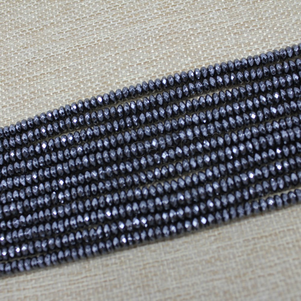 Hämatit Perle, verschiedene Größen vorhanden & facettierte, Länge:ca. 15 ZollInch, verkauft von Strang