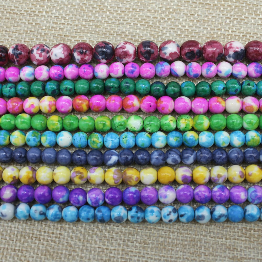 Imitation de perles de verre en pierres précieuses , Rond, normes différentes pour le choix, plus de couleurs à choisir, Longueur:Environ 15 pouce, Vendu par brin