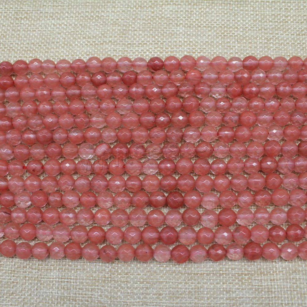 Cherry Quartz Bead, Round, natural, different size for choice & faceted, Length:Approx 15 Inch, Sold By Strand