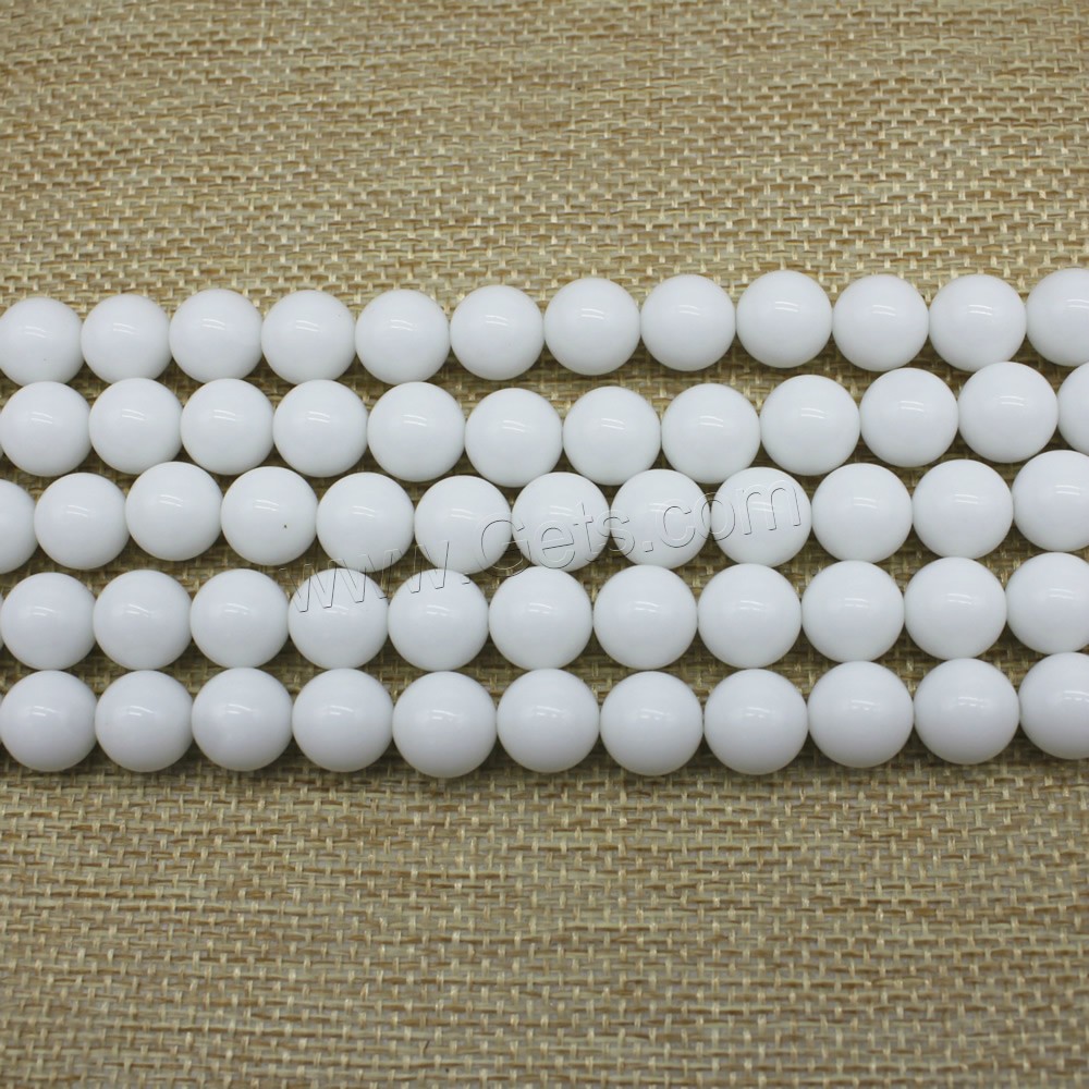 Abalorios Porcelana Blanca, Esférico, diverso tamaño para la opción, longitud:aproximado 15 Inch, Vendido por Sarta