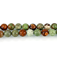 grüner Opal Perle, rund, verschiedene Größen vorhanden & facettierte, Bohrung:ca. 0.5-1.5mm, Länge:ca. 15 ZollInch, verkauft von Strang