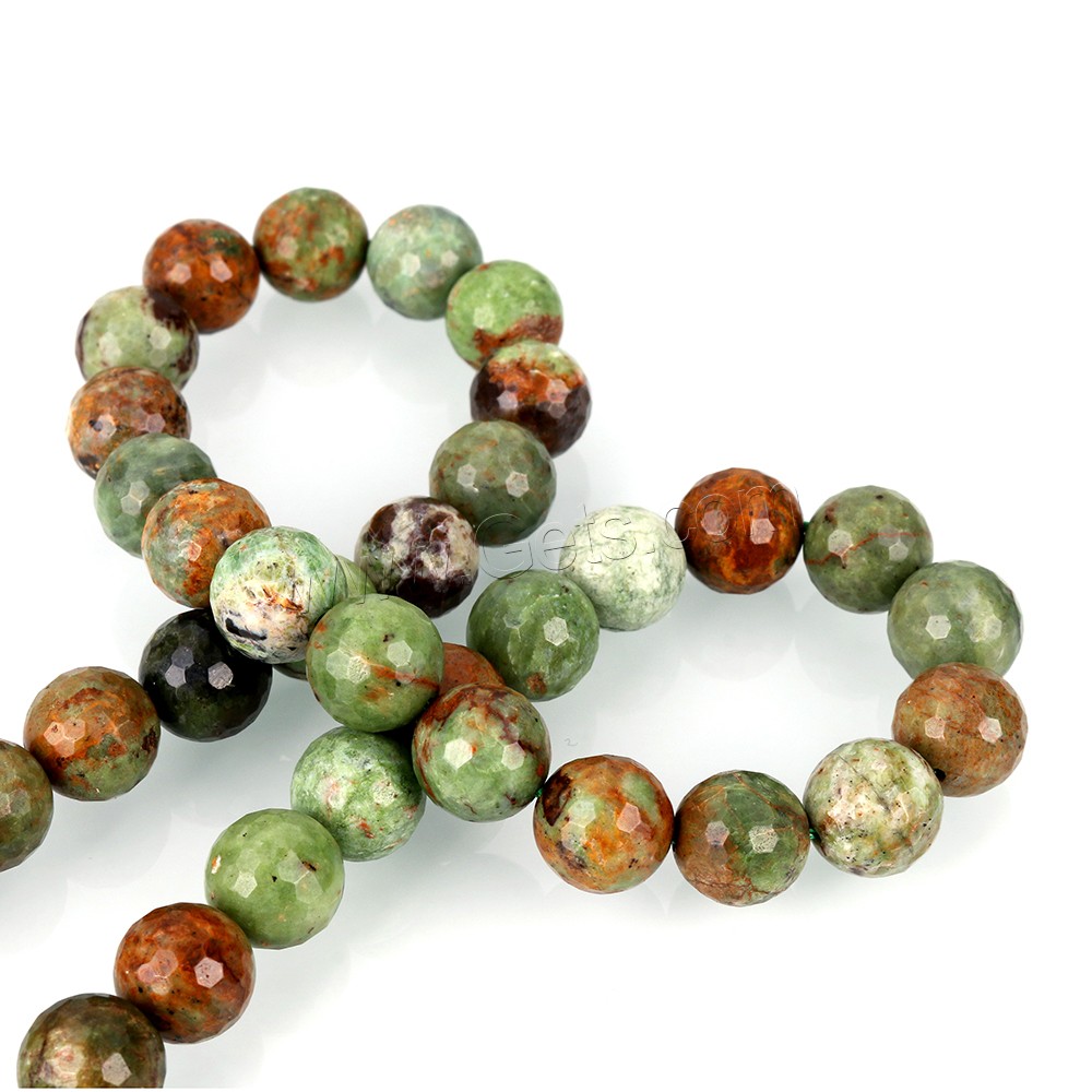 Green Opal Beads, Round, different size for choice & faceted, Hole:Approx 0.5-1.5mm, Length:Approx 15 Inch, Sold By Strand
