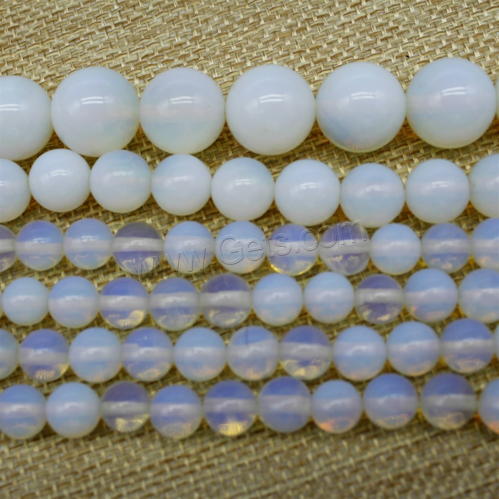 Perles d'opale de mer, Opaline, Rond, synthétique, normes différentes pour le choix, Longueur:Environ 15 pouce, Vendu par brin