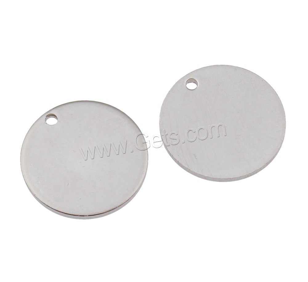 Stainless Steel Tag Charm, Coin, plated, Customized, more colors for choice, 15x1mm, Hole:Approx 1mm, 1000PCs/Bag, Sold By Bag