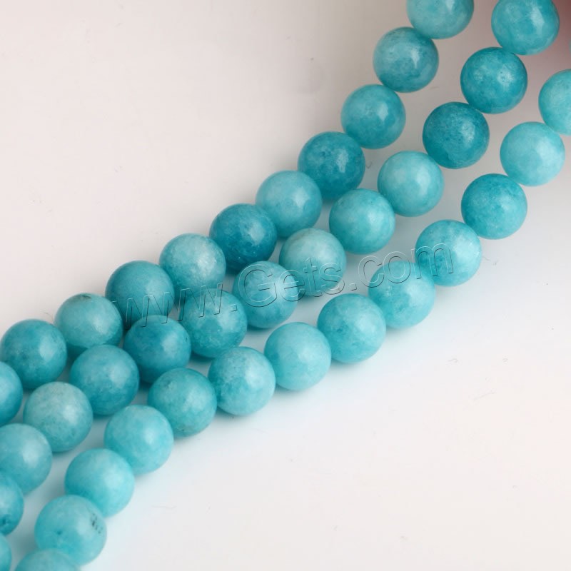 Natürliche Kyanit Perlen, Amazonit, rund, Bohrung:ca. 1mm, Länge:ca. 15 ZollInch, verkauft von Strang