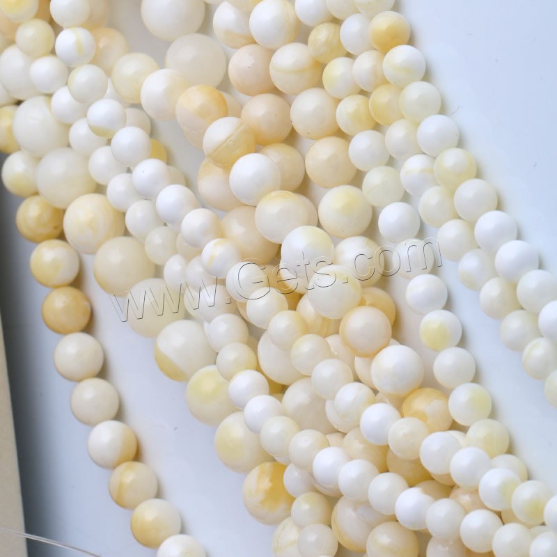 VHM Riesenmuscheln Perlen, Riesenmuschel, rund, verschiedene Größen vorhanden, Bohrung:ca. 1mm, Länge:ca. 15 ZollInch, verkauft von Strang