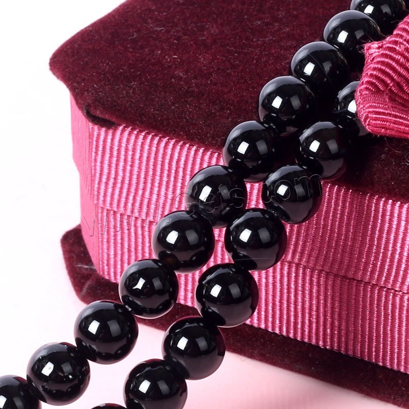 Perles Agates Noires naturelles, agate noire, Rond, normes différentes pour le choix, Trou:Environ 1mm, Longueur:Environ 15 pouce, Vendu par brin