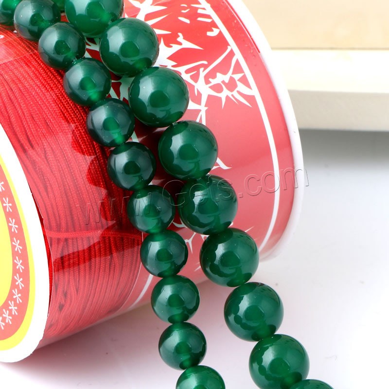 Natural Green Agate Beads, Round, different size for choice, Hole:Approx 1mm, Length:Approx 15 Inch, Sold By Strand