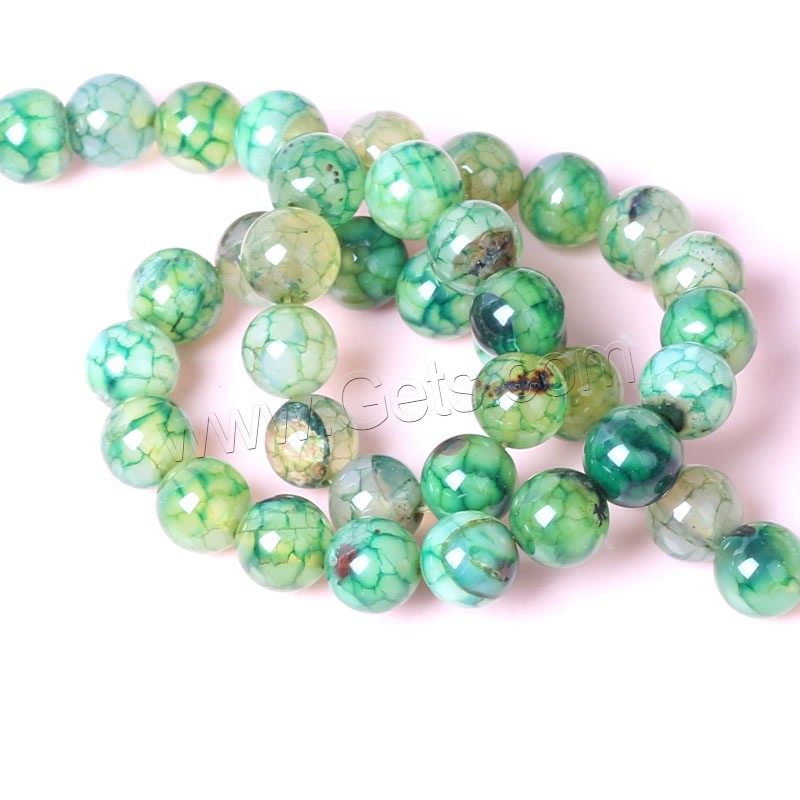Natürliche grüne Achat Perlen, Grüner Achat, rund, verschiedene Größen vorhanden, grün, Bohrung:ca. 1mm, Länge:ca. 15 ZollInch, verkauft von Strang