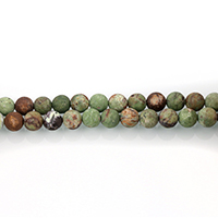 grüner Opal Perle, rund, verschiedene Größen vorhanden & stumpfmatt, Bohrung:ca. 0.5-1.5mm, Länge:ca. 15 ZollInch, verkauft von Strang