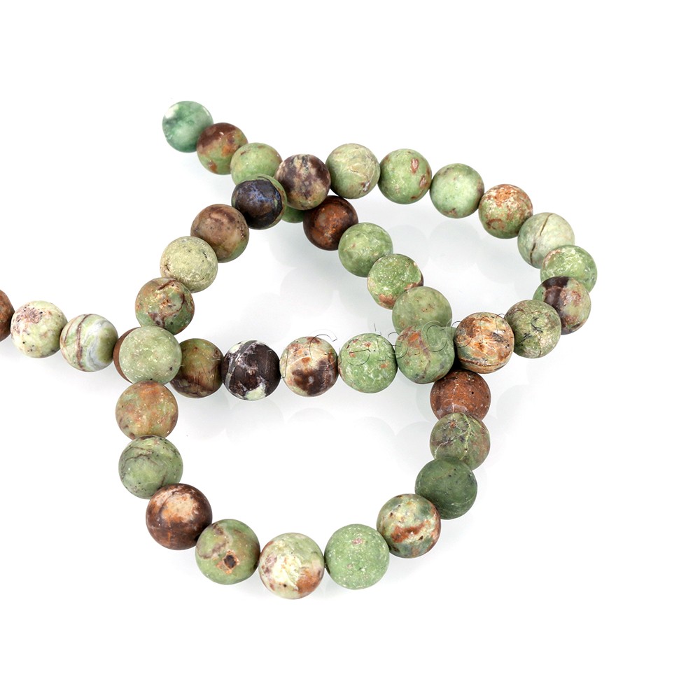 Green Opal Beads, Round, different size for choice & matte, Hole:Approx 0.5-1.5mm, Length:Approx 15 Inch, Sold By Strand