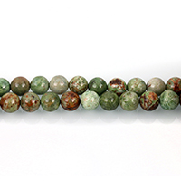 grüner Opal Perle, rund, verschiedene Größen vorhanden, Bohrung:ca. 0.5-1.5mm, Länge:ca. 15.5 ZollInch, verkauft von Strang