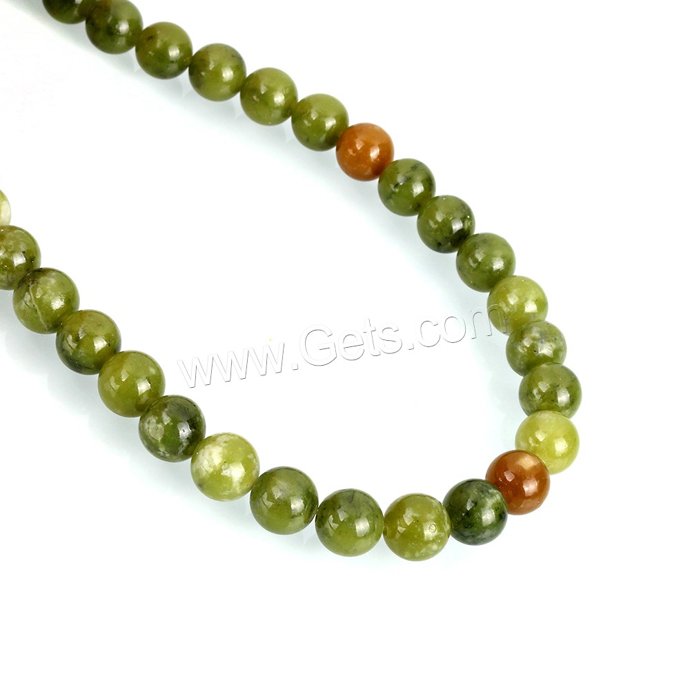 Jade Olive Bead, Round, different size for choice, green, Hole:Approx 0.5-1.5mm, Length:Approx 15 Inch, Sold By Strand