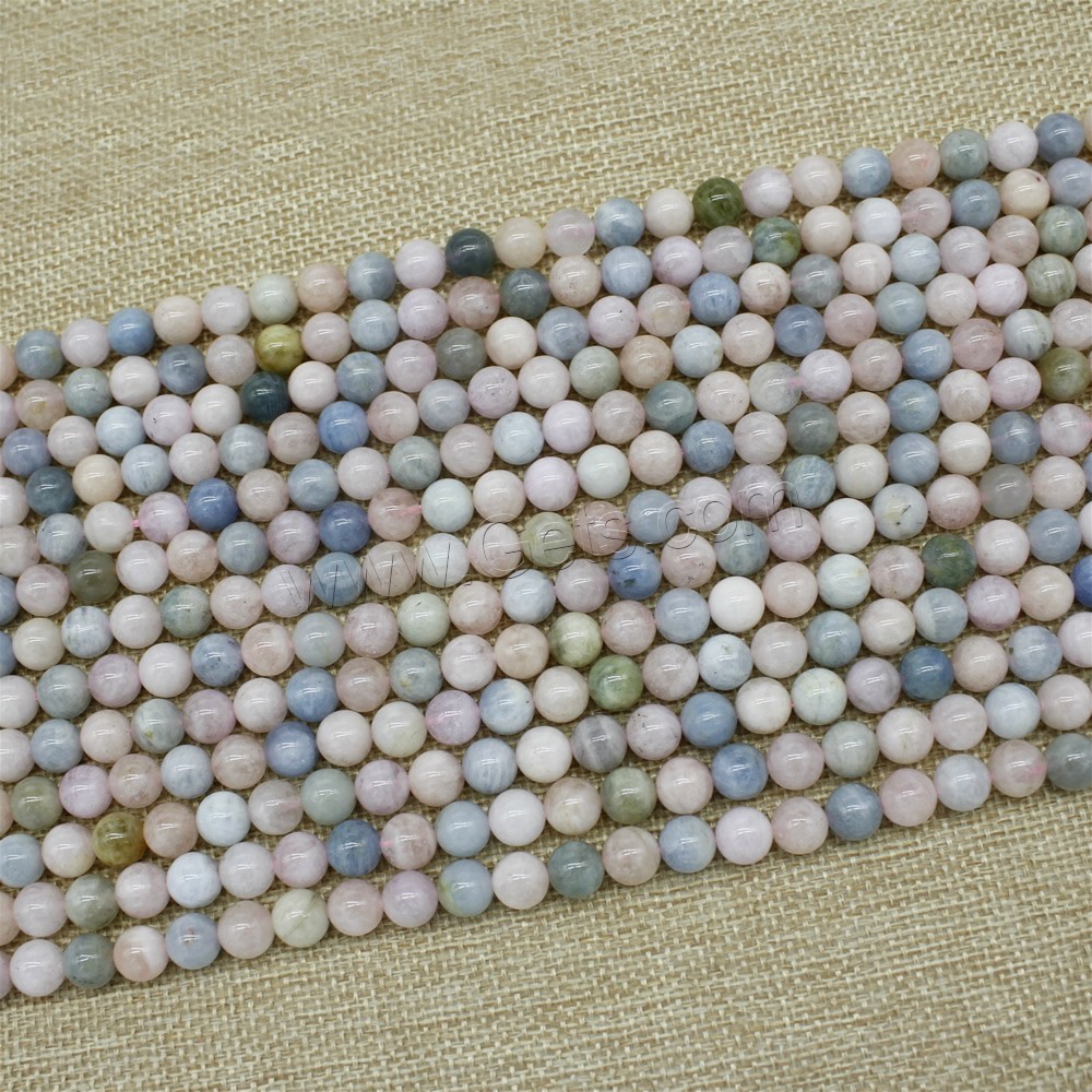 Perles de morganite, Rond, naturel, normes différentes pour le choix, Longueur:Environ 15 pouce, Vendu par brin