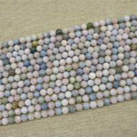 Morganit Perlen, rund, natürlich, verschiedene Größen vorhanden, Länge:ca. 15 ZollInch, verkauft von Strang