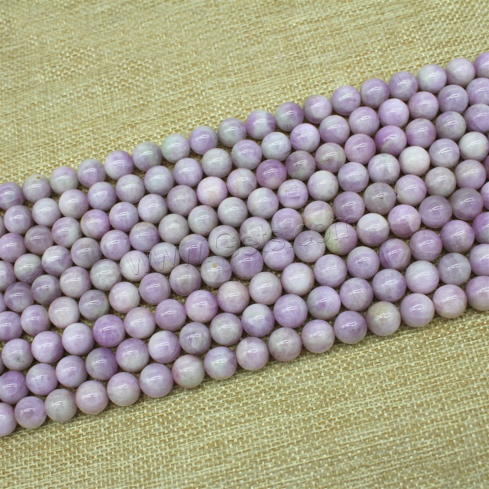 Kunzit Perlen, rund, natürlich, verschiedene Größen vorhanden, Länge:ca. 15 ZollInch, verkauft von Strang