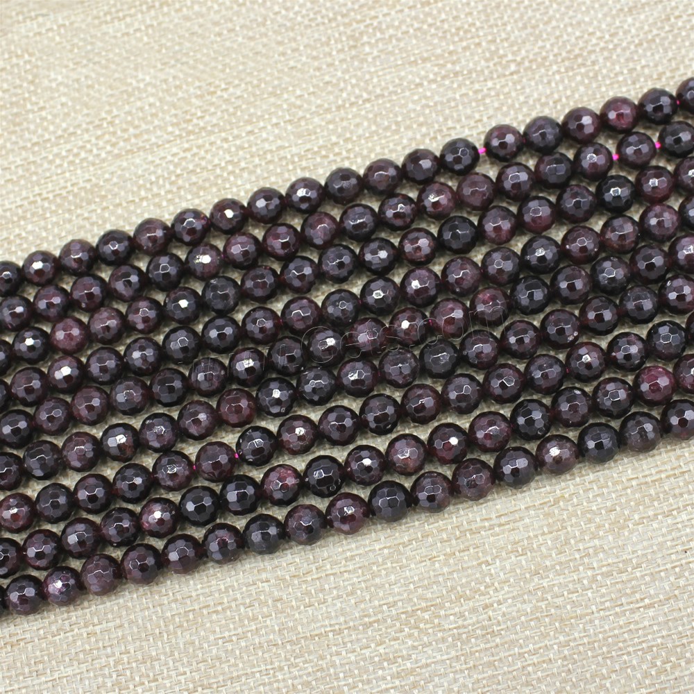 Natural Garnet Beads, Round, January Birthstone & different size for choice & faceted, Length:Approx 15 Inch, Sold By Strand