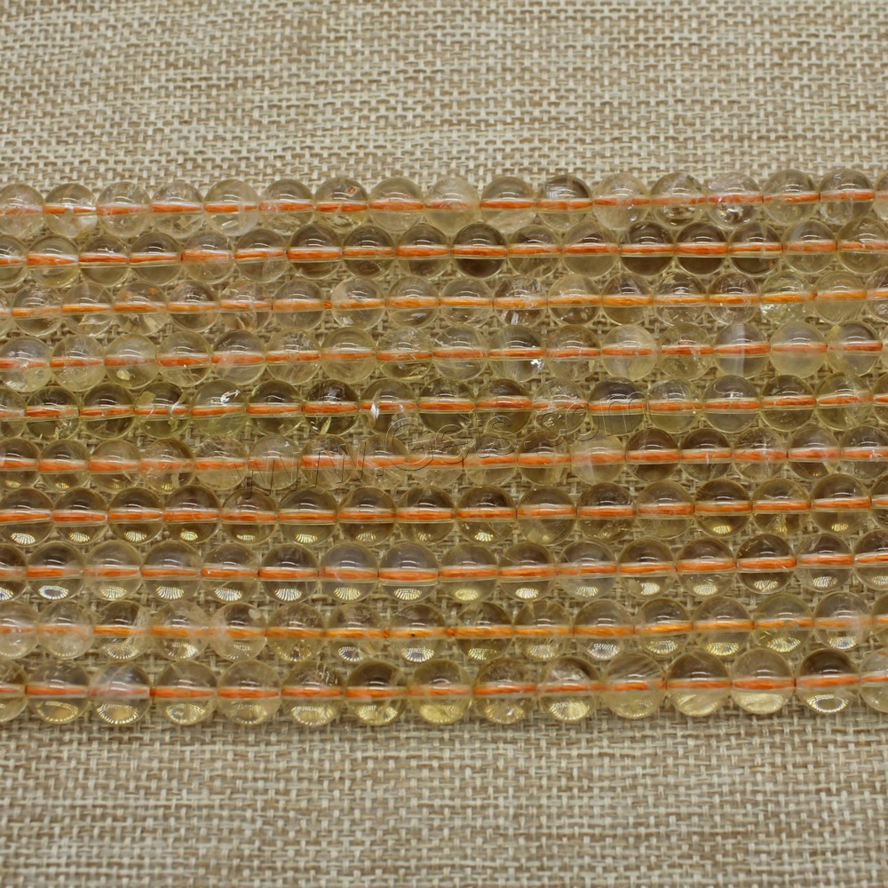 Natural Citrine Beads, Round, different size for choice, Length:Approx 15 Inch, Sold By Strand
