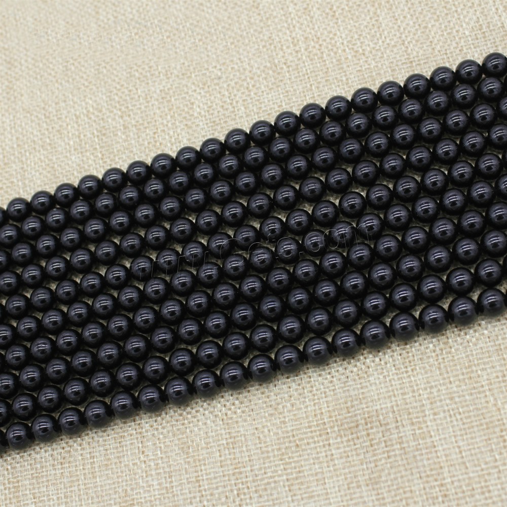 Natürlicher Turmalin Perlen, rund, verschiedene Größen vorhanden, Länge:ca. 15 ZollInch, verkauft von Strang