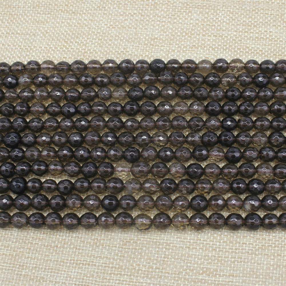 Natural Smoky Quartz Beads, Round, different size for choice & faceted, Length:Approx 15 Inch, Sold By Strand