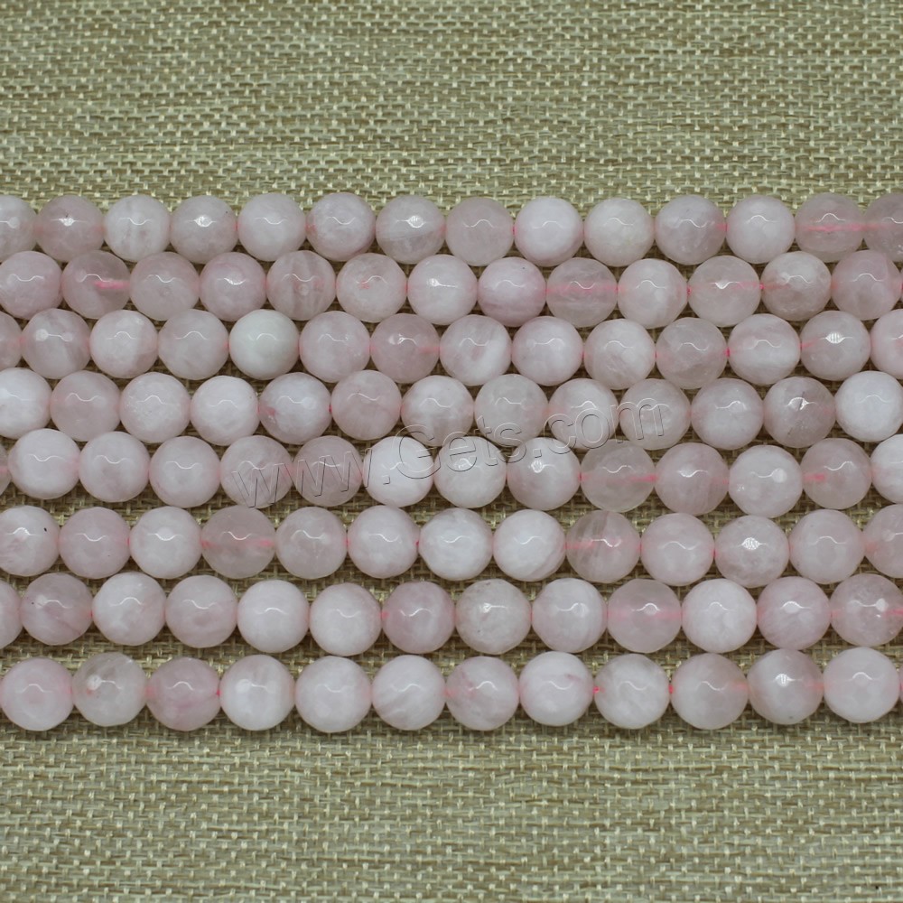 Perles en Quartz Rose naturel, Rond, normes différentes pour le choix & facettes, Longueur:Environ 15 pouce, Vendu par brin