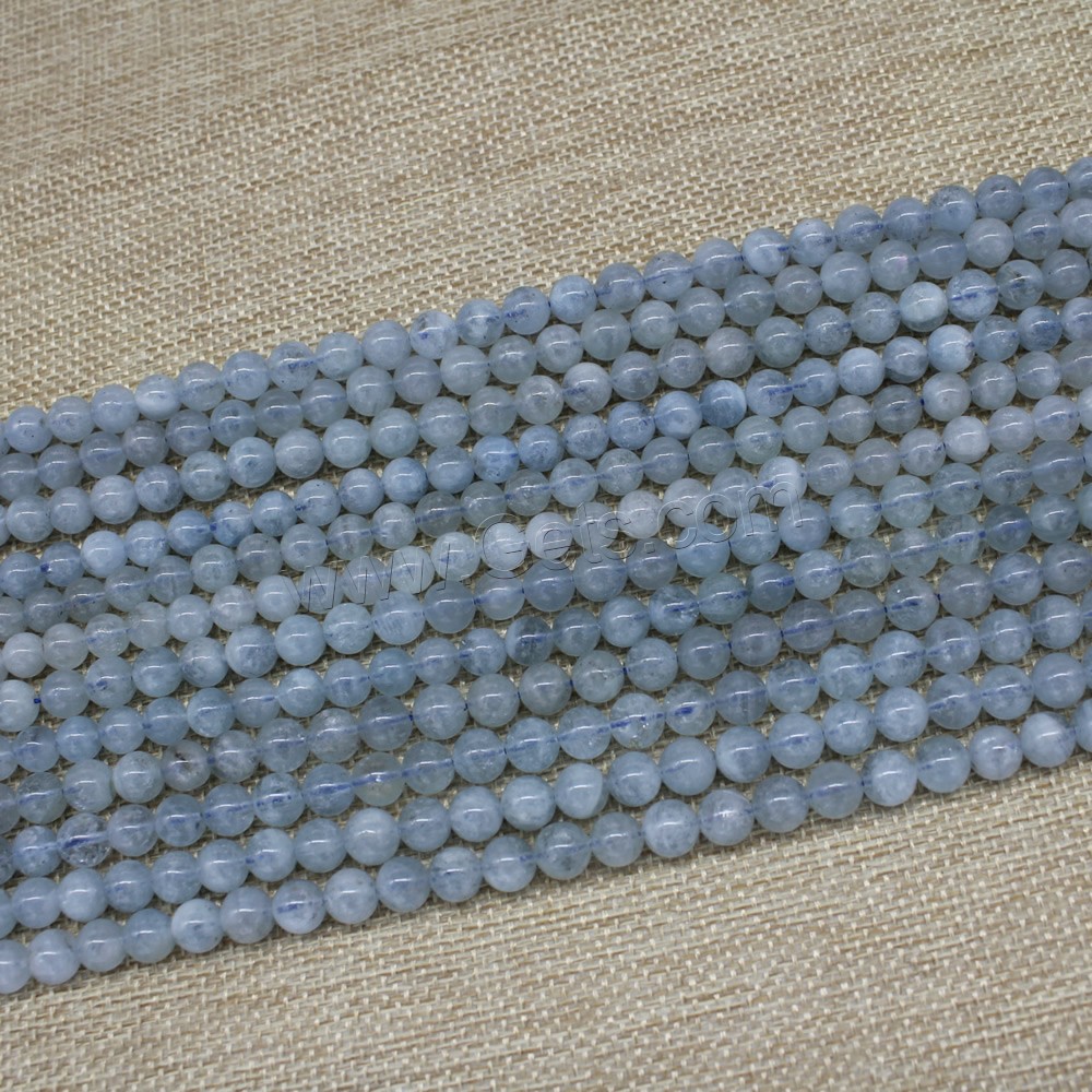 Aquamarine Beads, Round, natural, March Birthstone, 8mm, Length:Approx 15 Inch, 48PCs/Strand, Sold By Strand