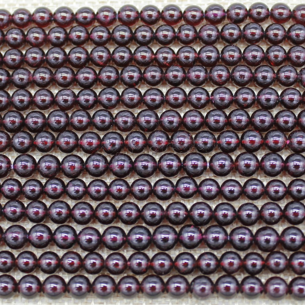 Natural Garnet Beads, Round, January Birthstone & different size for choice, Length:Approx 15 Inch, Sold By Strand