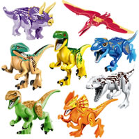 Juguetes de ladrillo, plástico ABS, Dinosaurio, para  los niños, color mixto, 115x80x40mm, Vendido por UD
