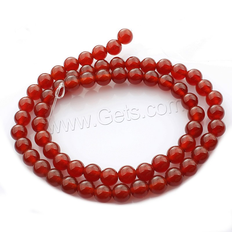 Perles Agates rouges naturelles, agate rouge, Rond, normes différentes pour le choix, Longueur:Environ 15 pouce, Vendu par brin