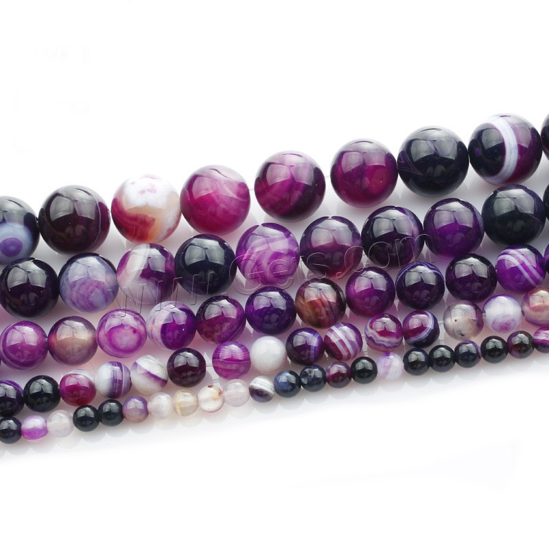 Perle Agate dentelle naturelle, agate synthétique, Rond, synthétique, normes différentes pour le choix, violet, Longueur:Environ 15 pouce, Vendu par brin