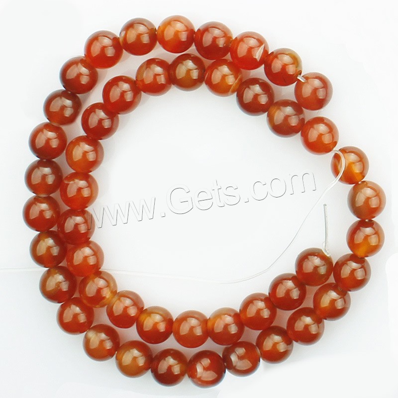 Natürlich rote Achat Perlen, Roter Achat, rund, verschiedene Größen vorhanden, Länge:ca. 15 ZollInch, verkauft von Strang