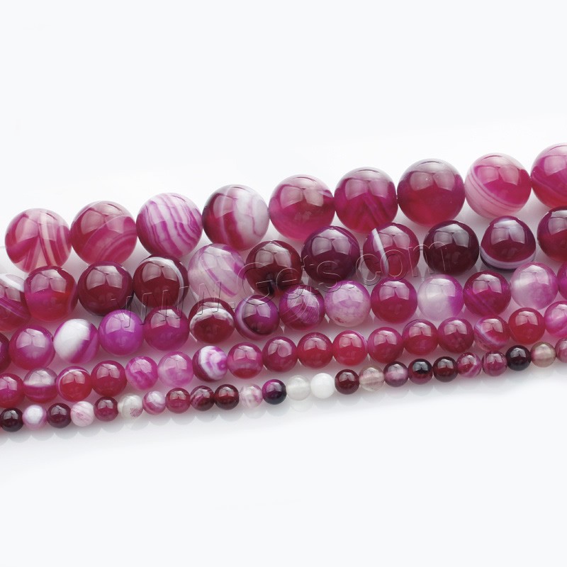 Perle Agate dentelle naturelle, agate lace, Rond, normes différentes pour le choix, carmin rose, Longueur:Environ 15 pouce, Vendu par brin
