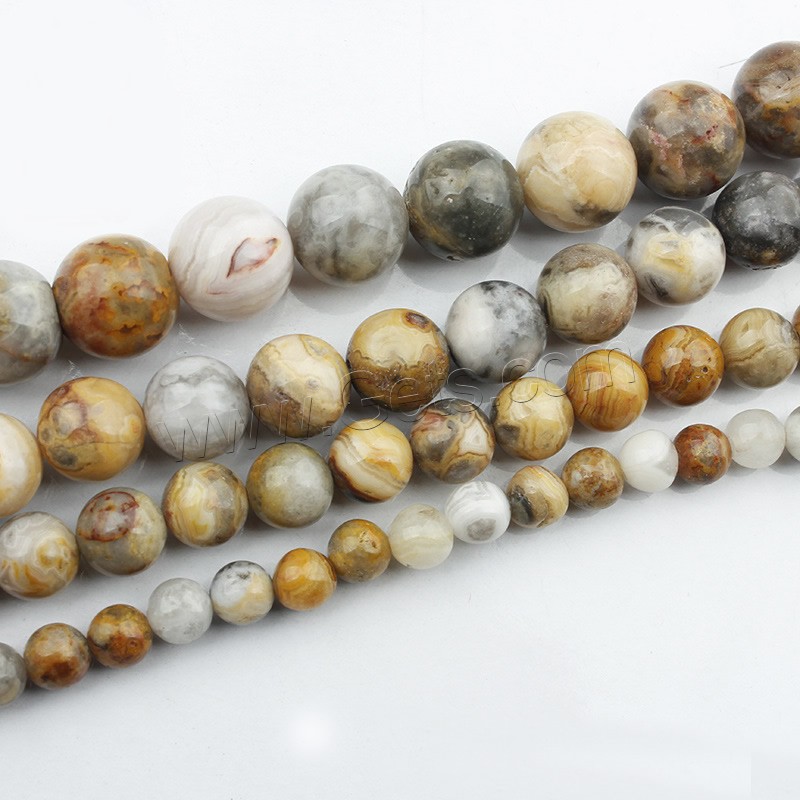 Natural Crazy Agate Beads, Round, different size for choice, Length:Approx 15 Inch, Sold By Strand