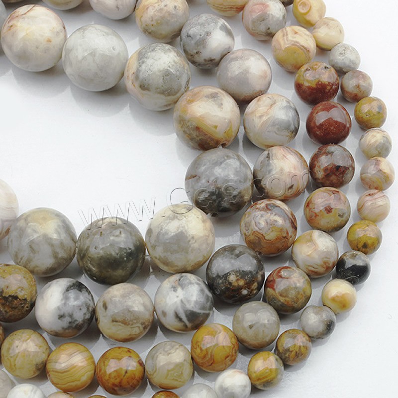 Natural Crazy Agate Beads, Round, different size for choice, Length:Approx 15 Inch, Sold By Strand