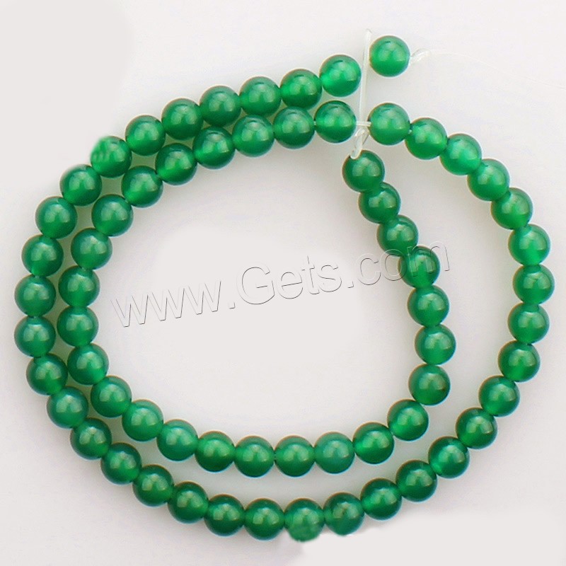 Natural Green Agate Beads, Round, different size for choice, Length:Approx 15 Inch, Sold By Strand