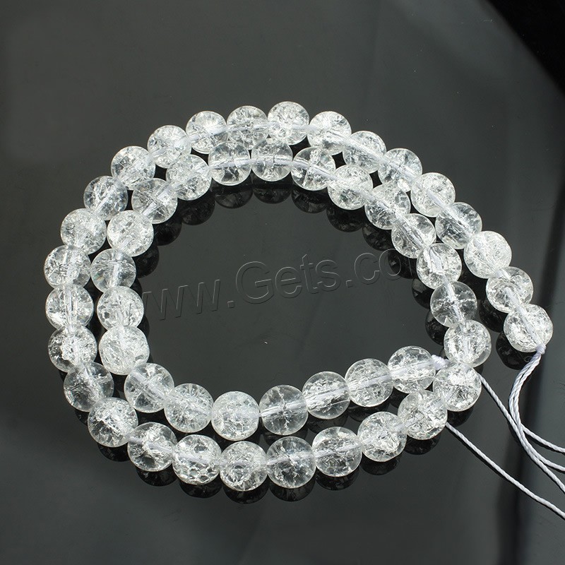 Knistern Quarz Perlen, rund, verschiedene Größen vorhanden, Länge:ca. 15 ZollInch, verkauft von Strang