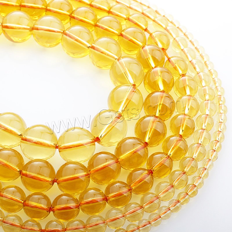 Natural Citrine Beads, Round, November Birthstone & different size for choice, Length:Approx 15 Inch, Sold By Strand