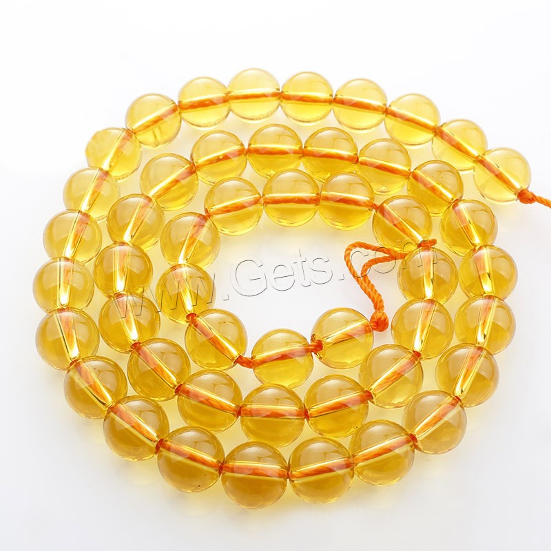 Cristal en jaune naturelles, perles de citrine, Rond, Novembre Birthstone & normes différentes pour le choix, Longueur:Environ 15 pouce, Vendu par brin