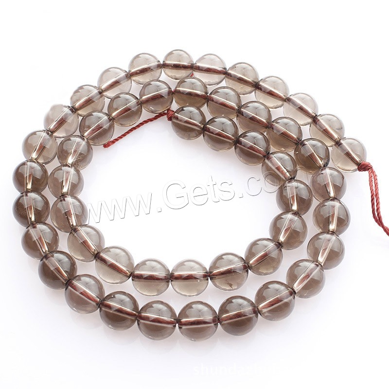Natürliche Rauchquarz Perlen, rund, verschiedene Größen vorhanden, Länge:ca. 15 ZollInch, verkauft von Strang