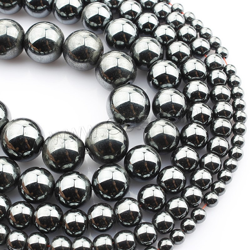 Hematite Beads, Round, natural, different size for choice, Length:Approx 15 Inch, Sold By Strand