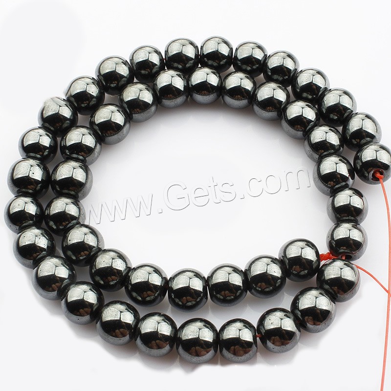 Hämatit Perle, rund, natürlich, verschiedene Größen vorhanden, Länge:ca. 15 ZollInch, verkauft von Strang