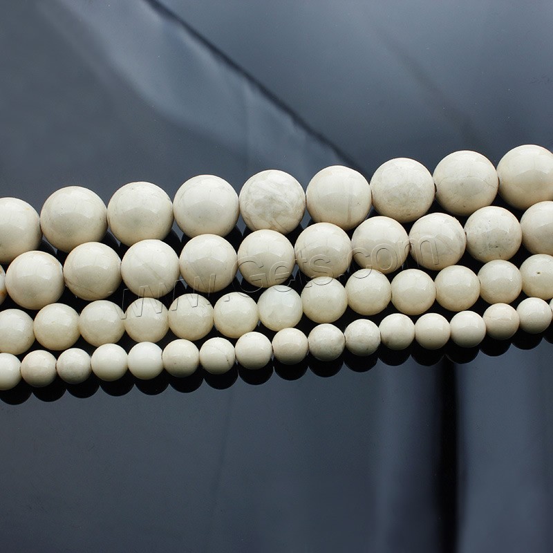 Knochen Fossil Perle, rund, natürlich, verschiedene Größen vorhanden, Länge:ca. 15 ZollInch, verkauft von Strang
