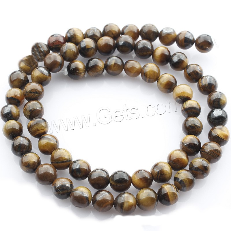 Tiger Eye Beads, Round, natural, different size for choice, Length:Approx 15 Inch, Sold By Strand