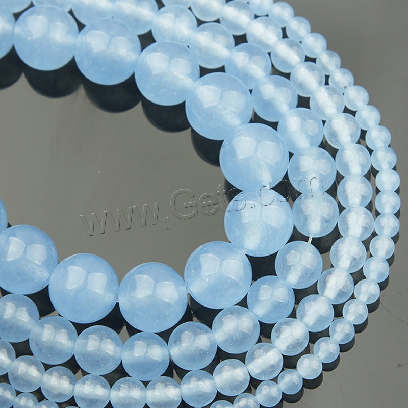 Aquamarine Beads, Round, March Birthstone & different size for choice, Length:Approx 15 Inch, Sold By Strand