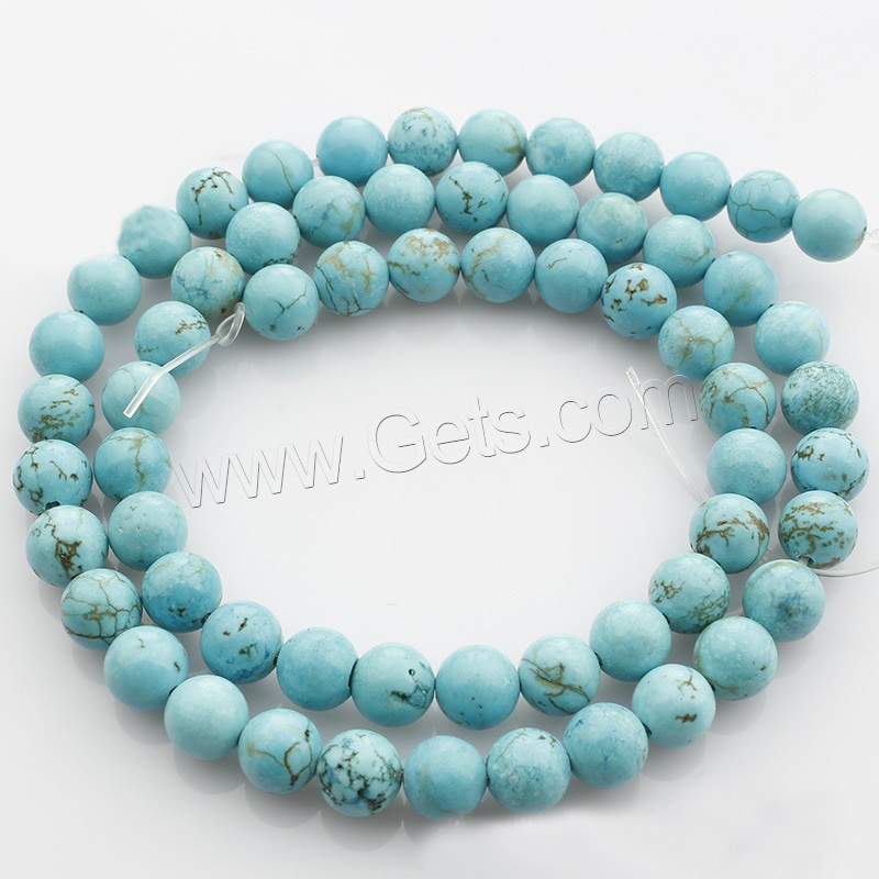 Natural Turquoise Beads, Round, different size for choice, green, Length:Approx 15 Inch, Sold By Strand