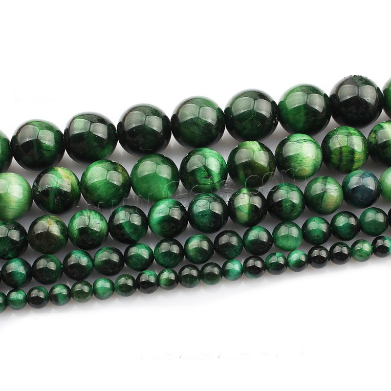Tiger Eye Beads, Round, different size for choice, green, Length:Approx 15 Inch, Sold By Strand
