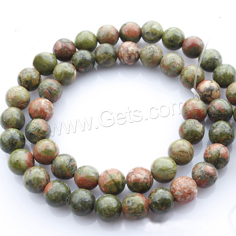 Unakite Beads, Round, natural, different size for choice, Length:Approx 15 Inch, Sold By Strand