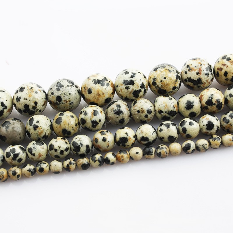Perles dalmatiens, Dalmate, Rond, naturel, normes différentes pour le choix, Longueur:Environ 15 pouce, Vendu par brin