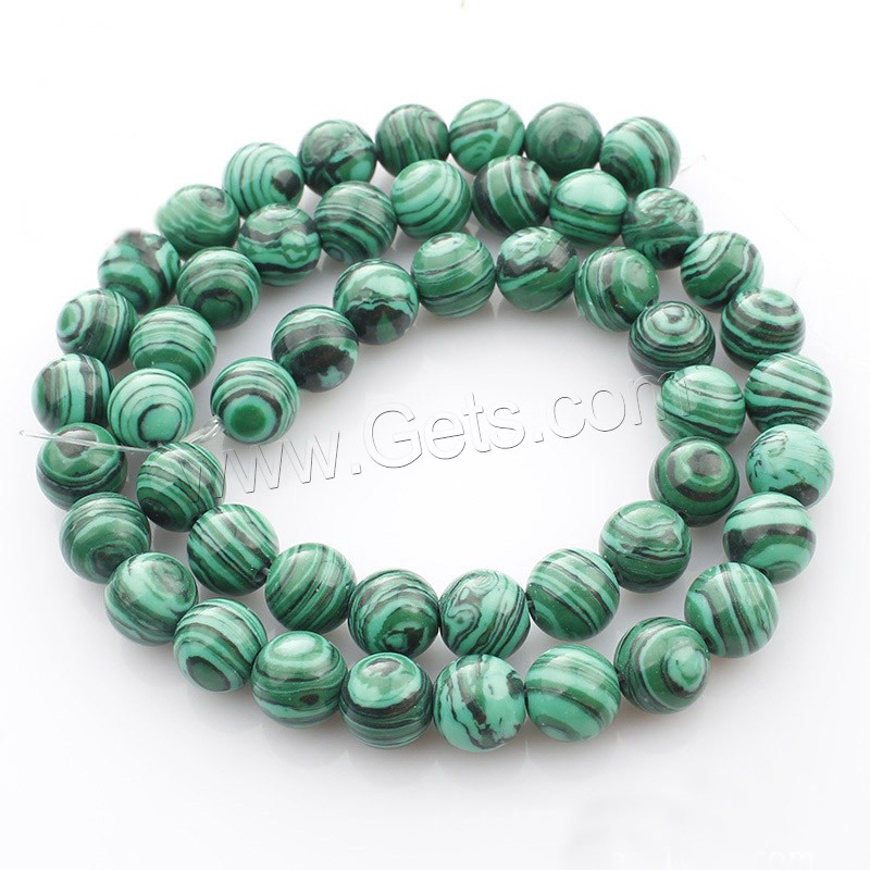 Malachite Beads, Round, synthetic, different size for choice, Length:Approx 15 Inch, Sold By Strand